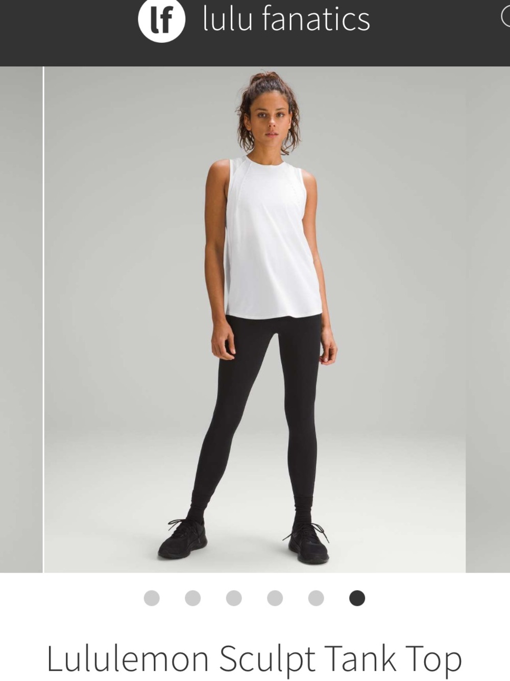 lululemon athletica White Sculpt Tank with Mesh Back